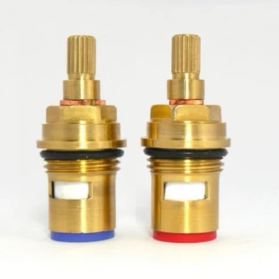 Image of Franke Compatible 1/2&quot; Replacement Brass Ceramic Tap Valve Cartridge Quarter Turn (18 Spline Without Threaded Collar)