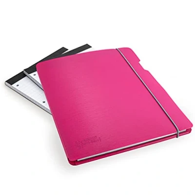 Image of Rapesco 1686 Conference Portfolio Folder and 3 x Refill Pads with 160 Sheets, A4, Hot Pink