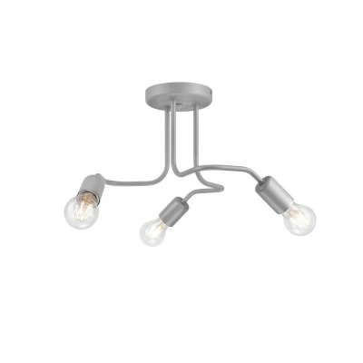Image of Charlie Multi Arm Semi Flush Ceiling Light Silver, 3x E27