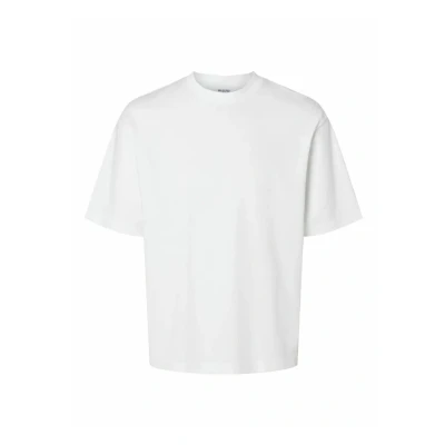 Image of Selected Homme Slhlooseoscar O NECK Basic Tshirt, Men&#039;s, Size: Small, Bright white