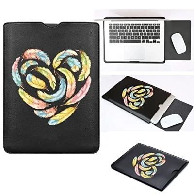 Image of 15 Inch Laptop Sleeve Bag Adjustable Stand, slim Lightweight Case/Water Resistant Leather Computer Tablet Carrying Bag/Pouch Skin Cover for Acer/Asus/Dell/Lenovo (Feather05, inch)