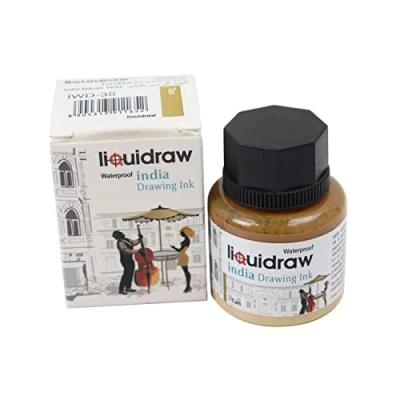 Image of Liquidraw Coloured Drawing Ink India Ink, Waterproof 20 Assorted Colours, 35ml Indian Inks for Artists (Tan)
