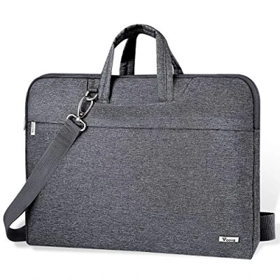 Image of Voova Laptop Bag 15 15.6 Inch, Waterproof Case Sleeve with Shoulder Strap, Computer Briefcase Cover for MacBook Pro 15/16, Air M2, 16 HP Acer Lenovo Asus Laptop, Men Women Grey
