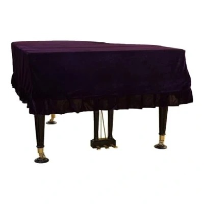 Image of Piano Keyboard Dust Grand Cover Soft Velvet Full with Macrame, Provides Protection for from Scratch and dust.