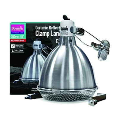 Image of Arcadia Ceramic Reflector Clamp Lamp, 200 mm