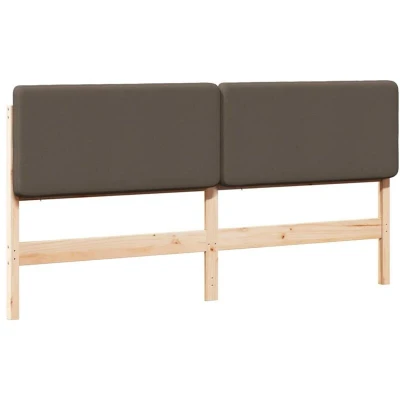 Image of vidaXL Upholstered Headboard Brown and Taupe 180 cm Solid Pine Wood