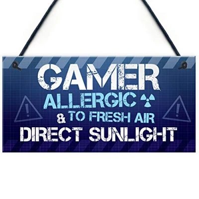 Image of RED OCEAN Novelty Gaming Signs and Plaques Gamer Gifts For Son or Brother Boys Bedroom Decorations