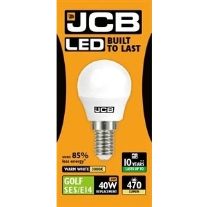 Image of 3X JCB 6w LED SES / E14 Matte Golf Ball Light Bulb 470lm 3000k Warm White (S10971)