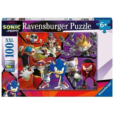 Image of Ravensburger Sonic Prime Jigsaw Puzzle for Kids Age 6 Years Up 100 Pieces XXL, Blue and White