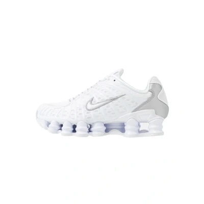 Image of Nike Sportswear SHOX TL Trainers, Men&#039;s, Size: 10, White/metallic silver/max orange Synthetics/textile