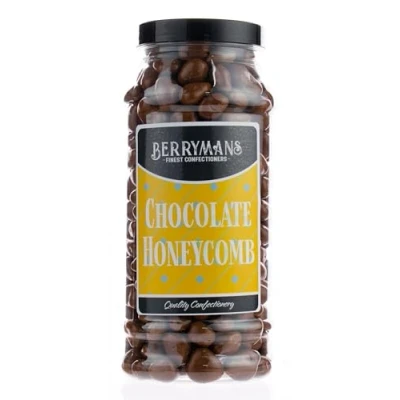 Image of Original Chocolate Honeycomb Retro Sweets Gift Jar by Berrymans Sweet Shop Classic Sweets, Traditional Taste.
