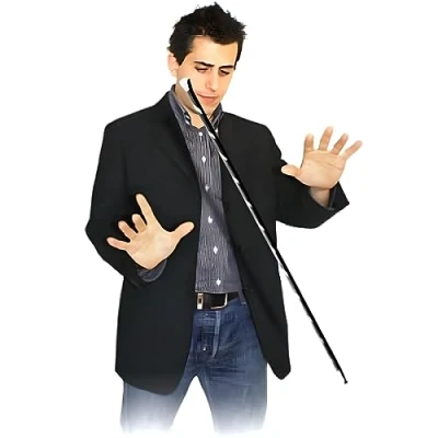 Image of MilesMagic Magician&#039;s Dancing In Air Wand Floating 34&#039;&#039; Balanced Metal Cane Levitation Magic Trick