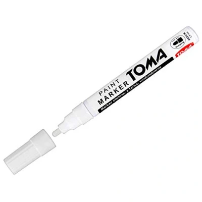 Image of SolaDirect Marker Pen Universal Waterproof Permanent Oil Based Paint for Car Tyres, Arts &amp; Crafts (White)