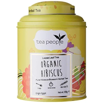 Image of Tea People Organic Hibiscus, 125 g Loose in a Tin Caddy, OH 125g