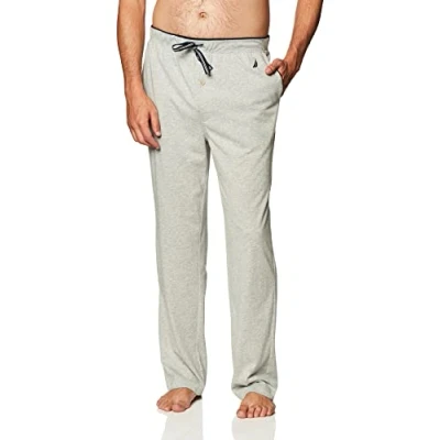 Image of Nautica Men&#039;s Soft Knit Sleep Lounge Pant Pajama Bottom, Grey Heather, M