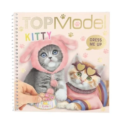 Image of Depesche 12966 TOPModel Doggy Dress Book with 24 Pages Pre Printed Dog Design incl. 11 Sticker Sheets, Multicolour, One Size