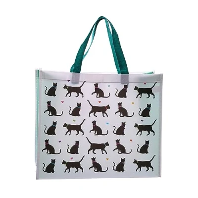 Image of Puckator I Love My Cat Reusable Shopping Bag Shoulder Bags Handbags for Women Canvas Tote Hand Large Ladies Aesthetic Stuff Big Foldaway