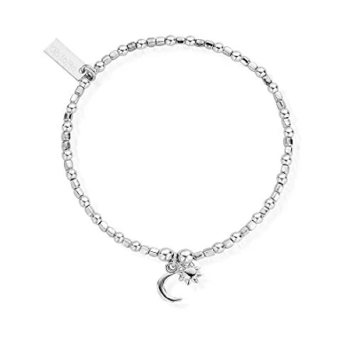 Image of ChloBo Mini Cube Dainty Moon and Sun Bracelet SBCFB582