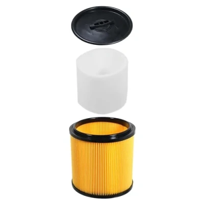 Image of SPARES2GO Wet &amp; Dry Cartridge + Foam Sleeve Filter Kit compatible with Guild 16L 30L 8815785 GWD30 8642240 GWD30P Vacuum Cleaner