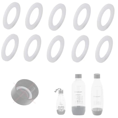 Image of 10 x seal O ring replacement for lid of PET bottles, plastic bottles from water carbonator compatible with Sodastream D57 Snapworld Kaffee