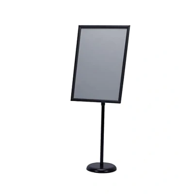 Image of RDCBAU Spiral Style Floor Standing Sign Holder A2 Poster Stand Adjustable Pedestal 17x23.5 Inch Vertical And Horizontal View Display, Aluminum Snap Open Frame black