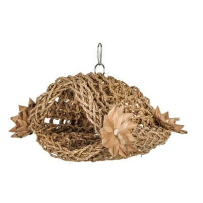 Image of Natural Woven Seagrass Parrot Hideaway Tent Medium