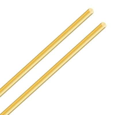 Image of LAVMHAB Round Brass Rod 5mm x 300mm, Solid Shaft Rods Bars for DIY Craft (2pcs)
