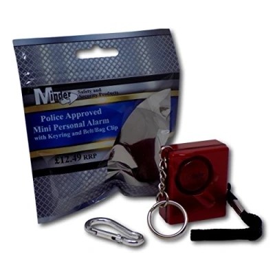 Image of Minder® 140db Police Approved Mini Minder Loud Personal Staff Panic Rape Attack Safety Security Alarm Keyring Secured by Design (Police Preferred Specification) (Red)