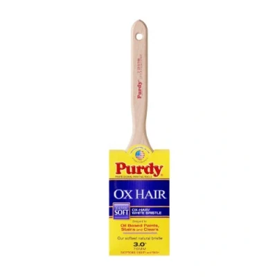 Image of Purdy 144300030 Ox Hair Series Thin Trim Brush, White, 3&quot;