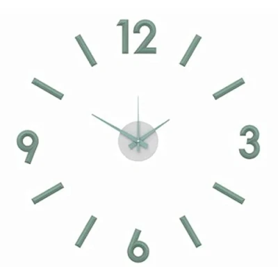 Image of MPM 3D Wall Clock Stick On Green DIY Modern Plastic
