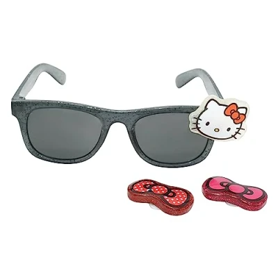 Image of Hello Kitty Kids Sunglasses Sun Shade Girls with 3 Charms, 400UV Rays Protection Polarized Sunglasses, Summer Accessories Gift for 3+ Years