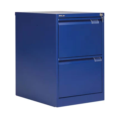 Image of Bisley 2 Drawer Filing Cabinet Lockable 470X622X711mm Blue BS2E/Blue