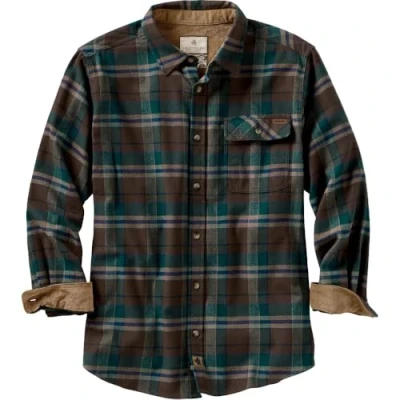 Image of Legendary Whitetails Men&#039;s Buck Camp Flannel Shirt, Long Sleeve Plaid Button Down Casual Shirt for Men, with Corduroy Cuffs, Fall &amp; Winter Clothing, Smoky Mountain Plaid, XX Large