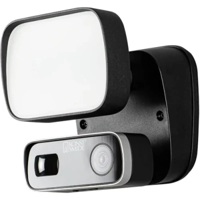 Image of Konstsmide Outdoor Smartlight 10W Black, Camera, Speaker, Microphone, Wifi, IP54