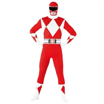 Image of Morphsuits Men&#039;s Power Rangers Adult Sized Costume, Red, XXL UK