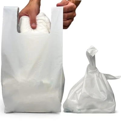 Image of Adult Nappy Bags 2000 Pack, 20% Thicker Sacks, Easy Tie Handles, Odour Free, Discreet White Plastic, Strong Sanitary Disposal Bag