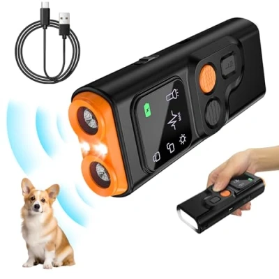 Image of Bubbacare Ultrasonic Bark Deterrents, Dual Modes Anti Barking Device for Dogs with LED Display &amp; Flashlight, Handheld Dog Deterrent Devices, Rechargeable Training Tools Silencer