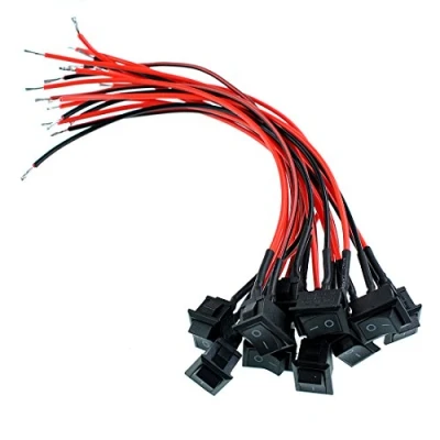 Image of Oiyagai 10pcs AC 6A/250V 10A/125V 2 Solder SPST On/Off Mini Boat Wired Rocker Switch 2Pin Toggle Snap With lines