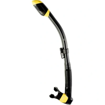 Image of CRESSI Dry Snorkel Unisex Premium for Diving/Apnea/Snorkeling, Black/Yellow, One Size