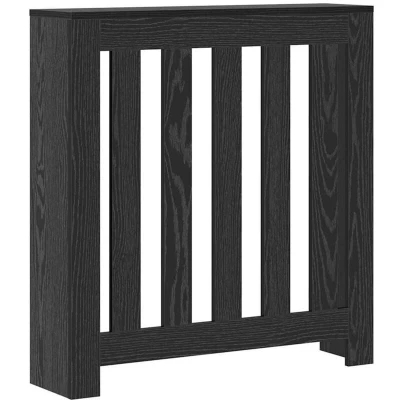 Image of vidaXL Radiator Cover Black Oak 78x20x82 cm Engineered Wood