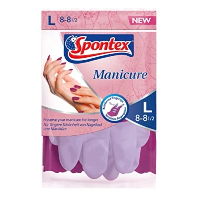 Image of Spontex Ideal for Protecting Nail Polishes and Manicure Manicure, Household Gloves Pair (Pack of 3)
