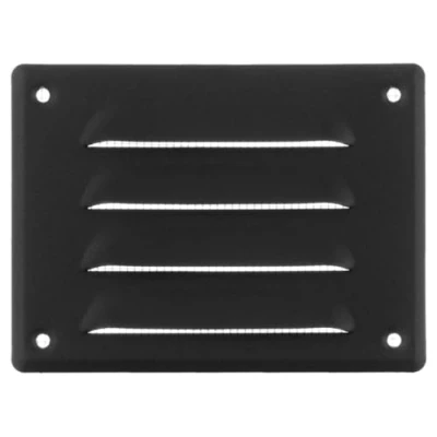 Image of 140x105mm / 6x4&quot; inch Anthracite Metal Air Vent Grille Cover with Insect Mesh Ventilation