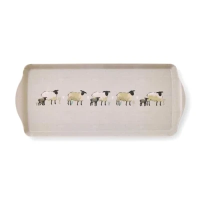 Image of Cooksmart British Designed Small Serving Tray Dinner For Multiple Uses Around The Home Trays Food Or Drinks Highland Sheep