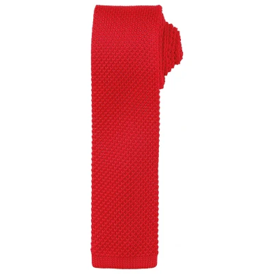 Image of Premier Unisex Adult Slim Knitted Tie (Red) One Size