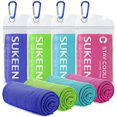 Image of [4 Pack] Cooling Towel (40&quot;x12&quot;), Ice Towel, Soft Breathable Chilly Microfiber Instant for Yoga, Sport, Running, Gym, Workout,Camping, Fitness, Workout