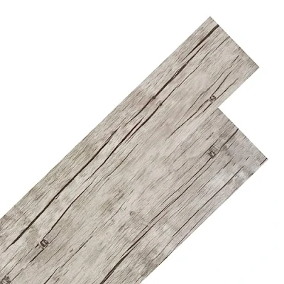 Image of &#039;vidaXL Self Adhesive PVC Flooring Planks 5.02 m² Oak Washed, Easy to Install for Solid and Even Surfaces, Resistant Water Allergies, Mimics Natural Wood, Meets European Standards