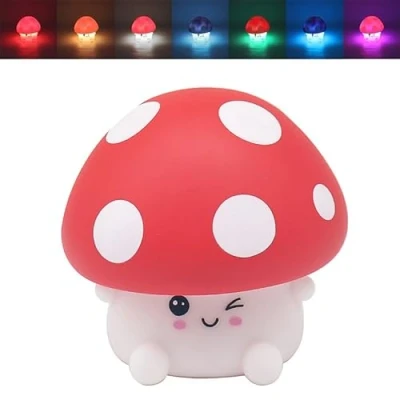 Image of Squishy Touch Lamp Mushroom Night Light Children Kids Colour Changing Lighting