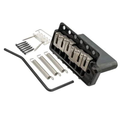 Image of Wilkinson WVPC SB 54mm Stainless Steel Saddles 6 Hole Guitar Tremolo Bridge with Full Solid Block for Import Strat and Japan Strat, Black