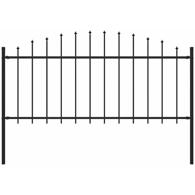 Image of vidaXL Garden Fence with Spear Top Steel