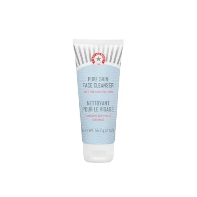 Image of First Aid Beauty Pure Skin Face Cleanser Daily Facial Wash Cream with Antioxidant Booster Safe for Sensitive Travel Size, 56.7g